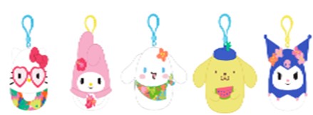 SQSN- Little Plush (3.5" Squishmallows Assortment)(Clip-on Plush)(Hello Kitty and Friends)(Tropical Food Treats)(12 pcs per chain X2)