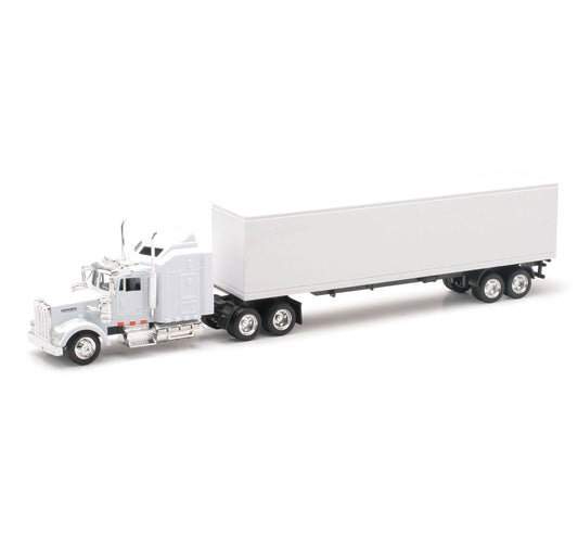 1:43 Scale Kenworth W900 White Long Hauler [12 per Case]