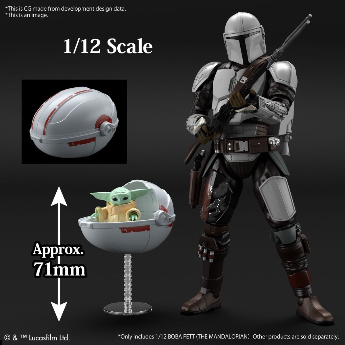 Grogu "The Mandalorian", Bandai Spirits Hobby Star Wars Character 1/4 [24 per case]
